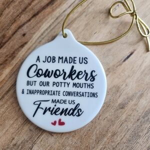 Funny Coworker Friend Ceramic Tree Ornament